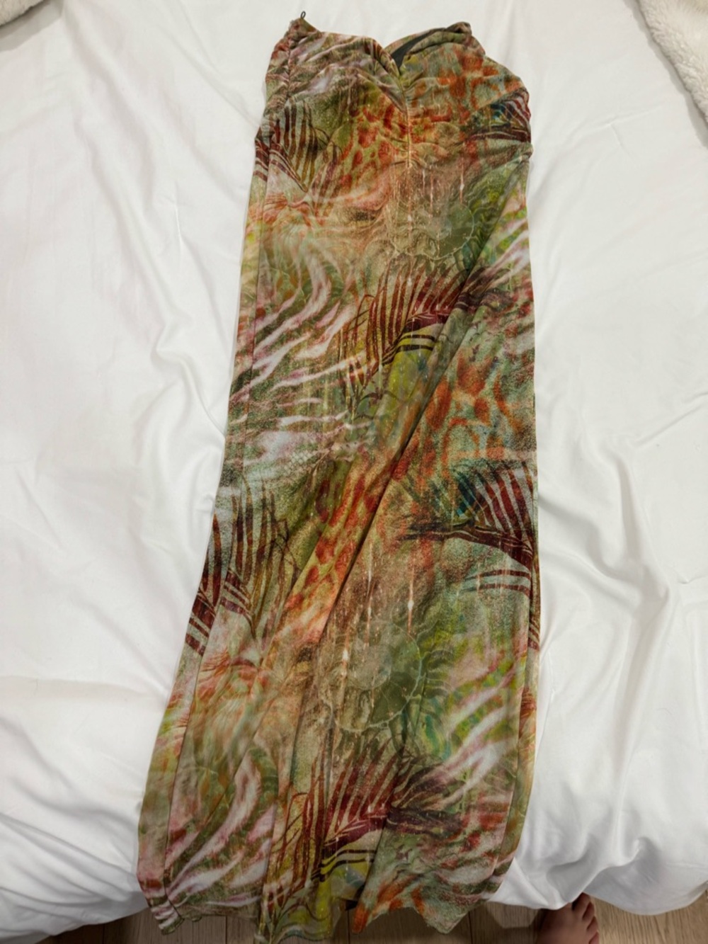 OUTCAST GREEN JUNGLE PRINT MAXI SKIRT